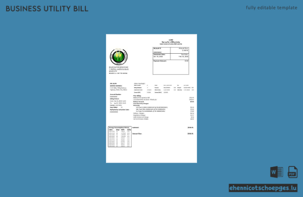 Beispielrechnung für Geschäftskunden von Belize Electricity Limited